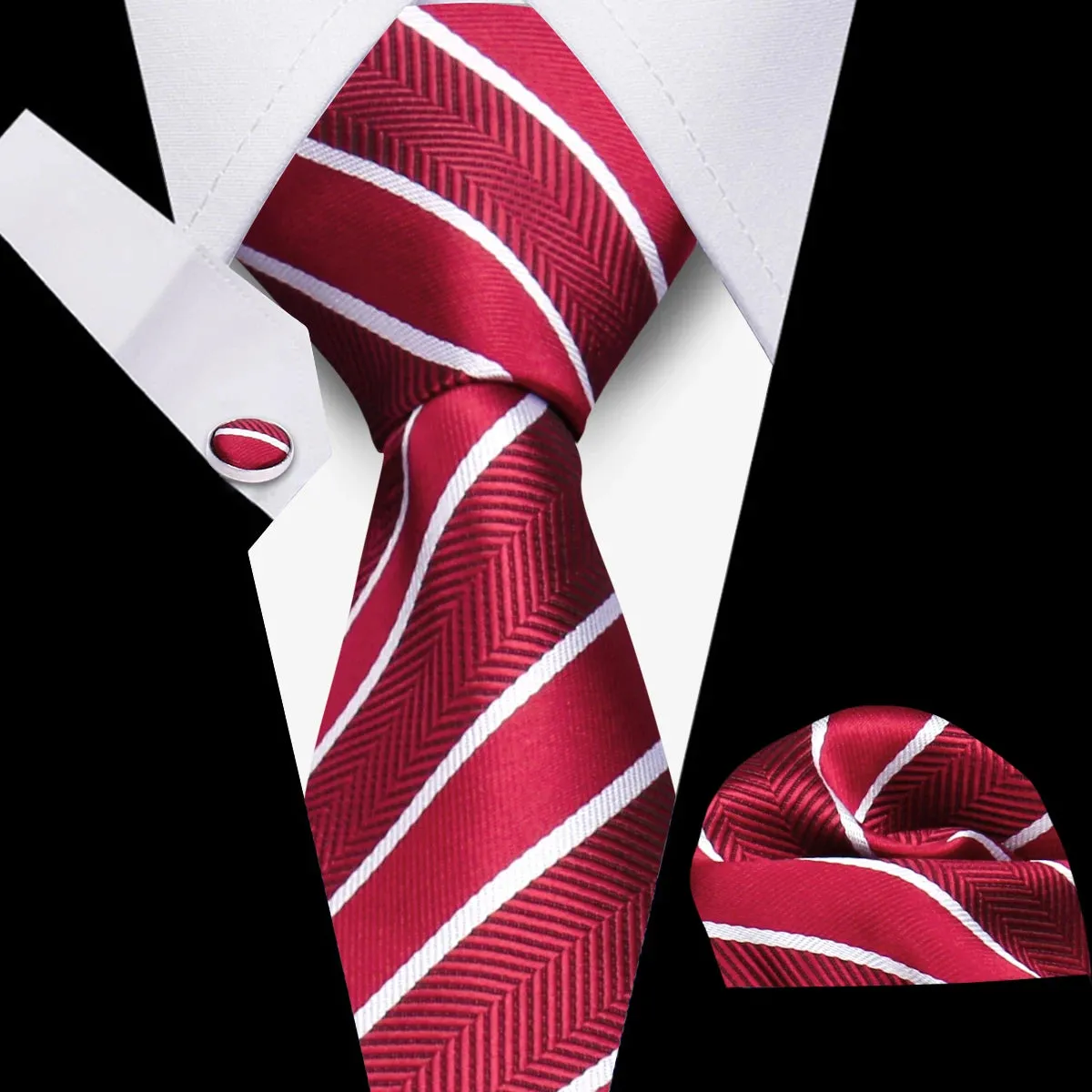 Elegant Ties For Men Gift Fashion Men Tie Set Striped Luxury Necktie