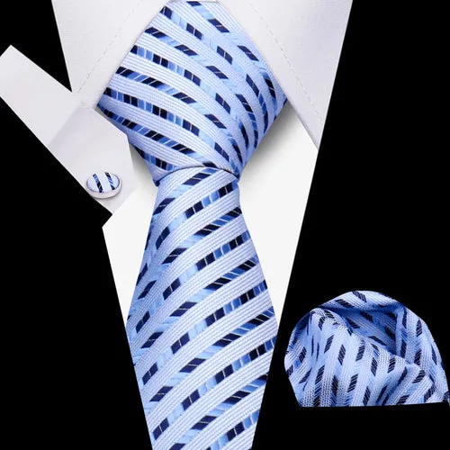 Elegant Ties For Men Gift Fashion Men Tie Set Striped Luxury Necktie