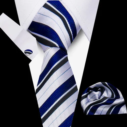 Elegant Ties For Men Gift Fashion Men Tie Set Striped Luxury Necktie