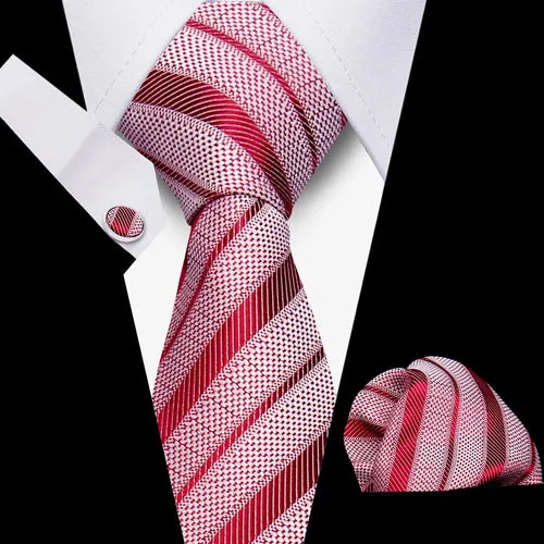Elegant Ties For Men Gift Fashion Men Tie Set Striped Luxury Necktie