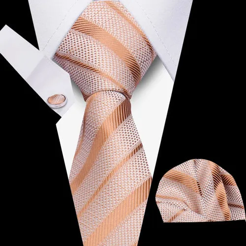 Elegant Ties For Men Gift Fashion Men Tie Set Striped Luxury Necktie