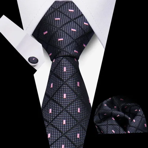 Elegant Ties For Men Gift Fashion Men Tie Set Striped Luxury Necktie