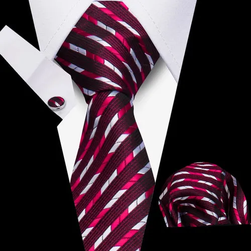 Elegant Ties For Men Gift Fashion Men Tie Set Striped Luxury Necktie