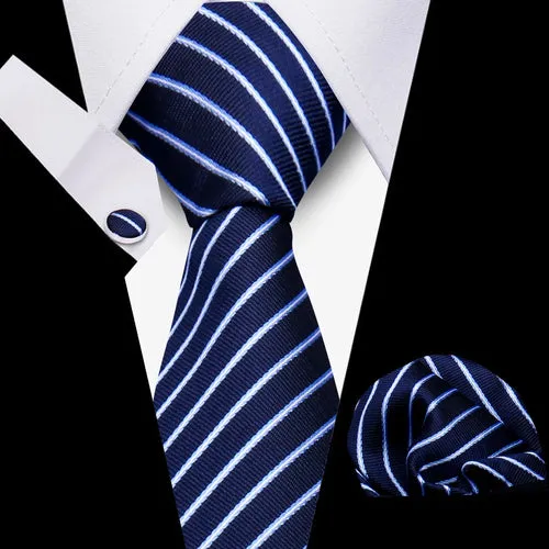 Elegant Ties For Men Gift Fashion Men Tie Set Striped Luxury Necktie