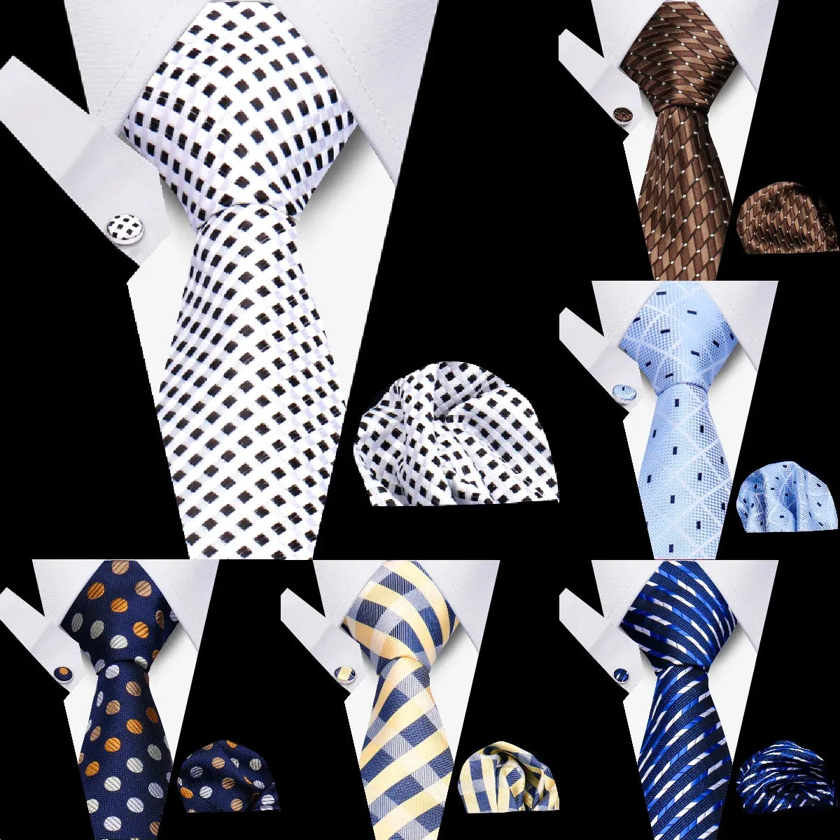 Elegant Ties For Men Gift Fashion Men Tie Set Striped Luxury Necktie