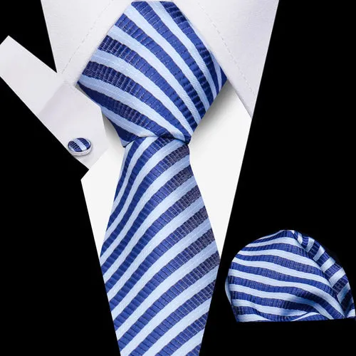 Elegant Ties For Men Gift Fashion Men Tie Set Striped Luxury Necktie