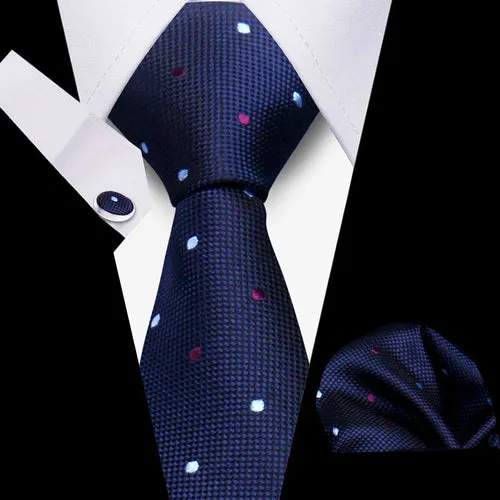 Elegant Ties For Men Gift Fashion Men Tie Set Striped Luxury Necktie