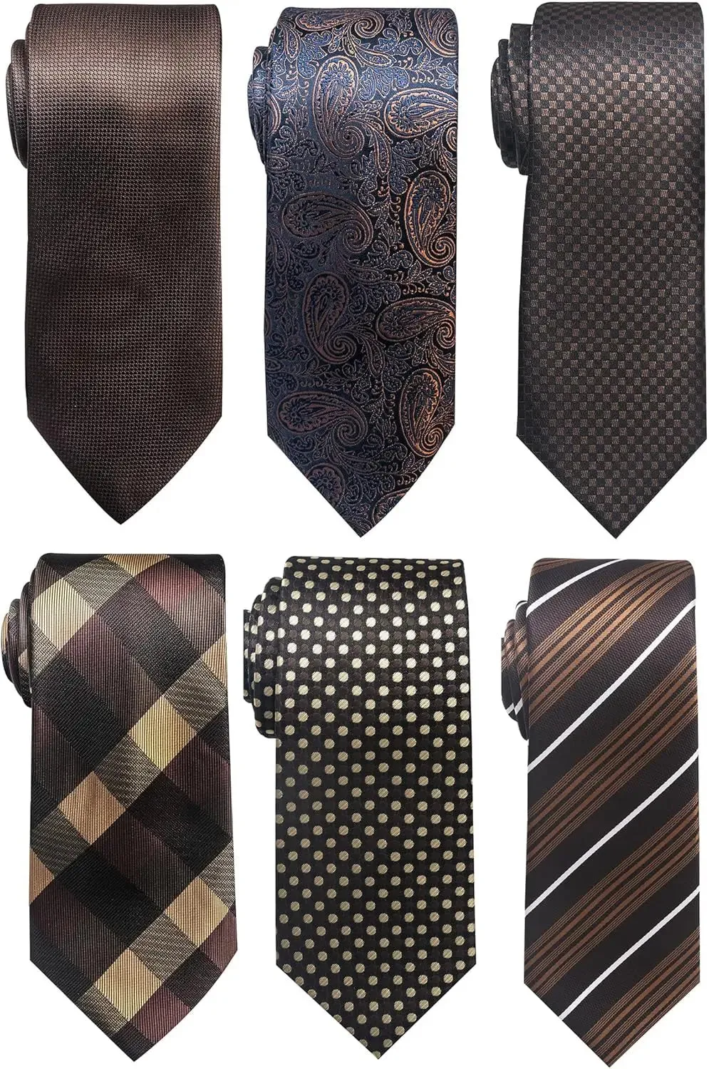 Elegant Woven Jacquard Necktie Set for Men - 6 PCS