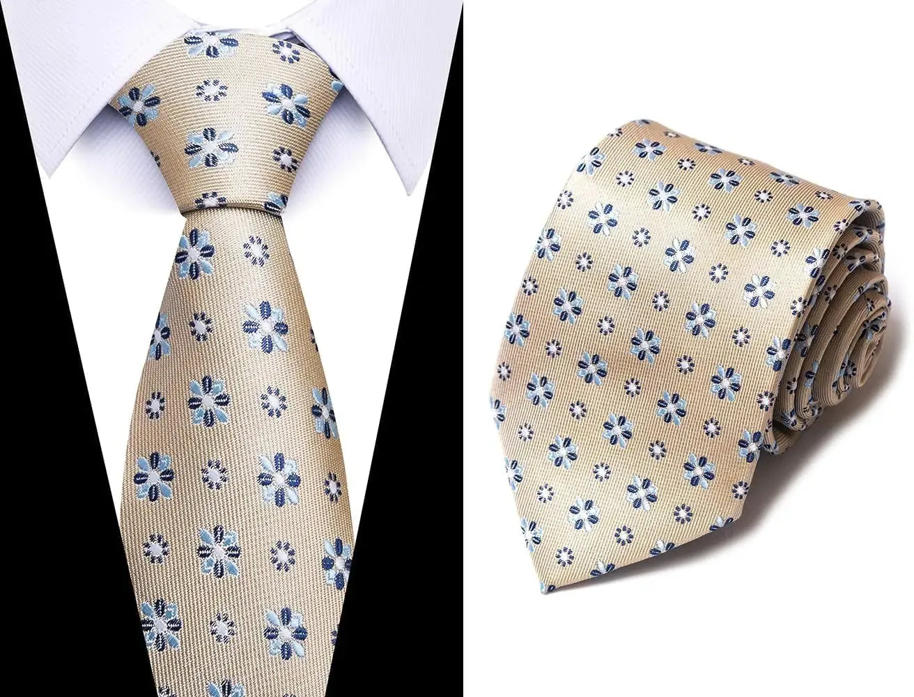 Elegant Woven Jacquard Necktie Set for Men - 6 PCS