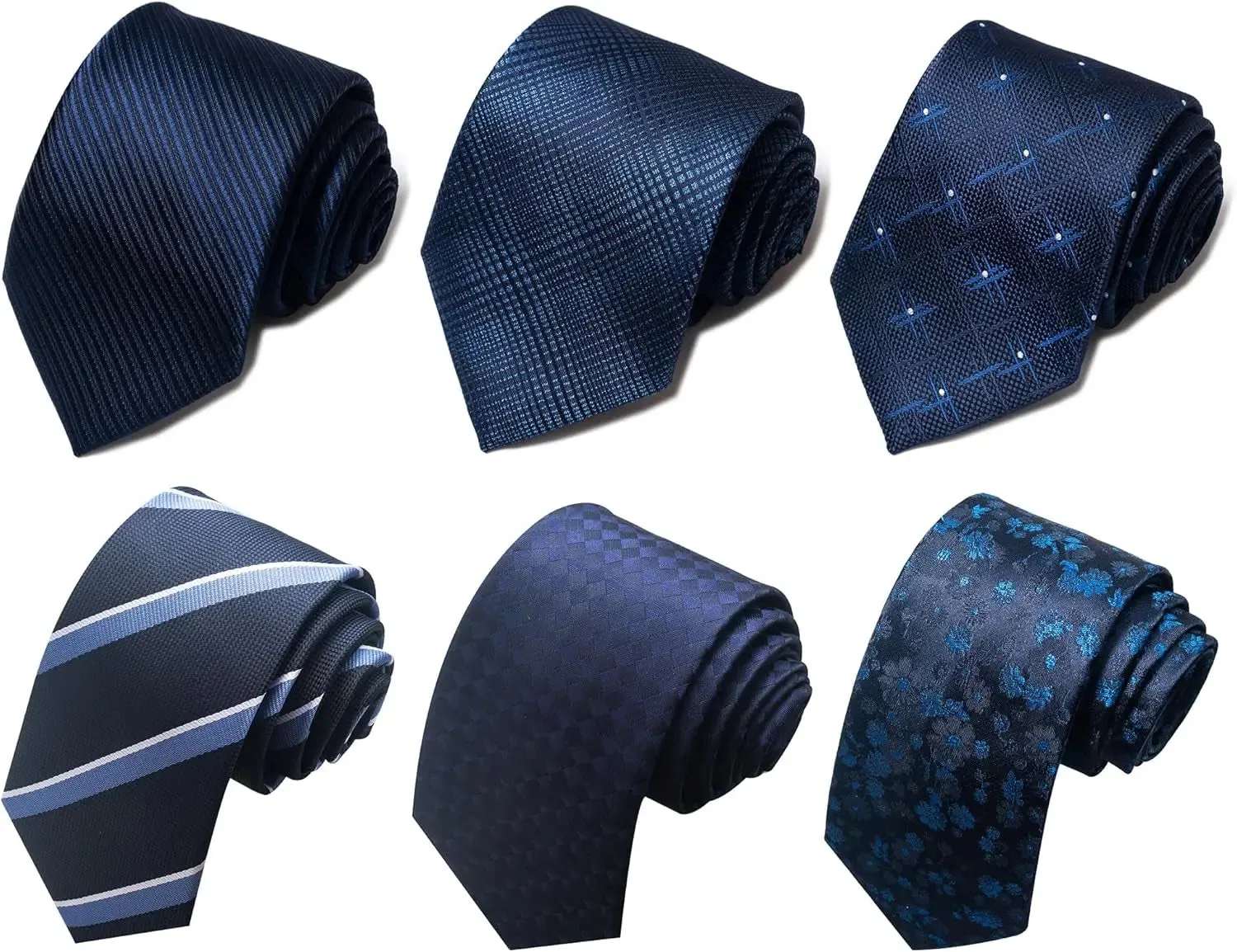 Elegant Woven Jacquard Necktie Set for Men - 6 PCS