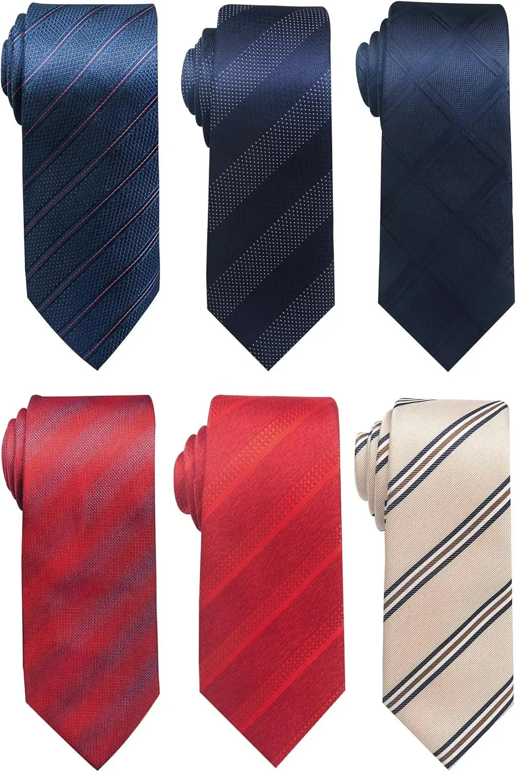 Elegant Woven Jacquard Necktie Set for Men - 6 PCS