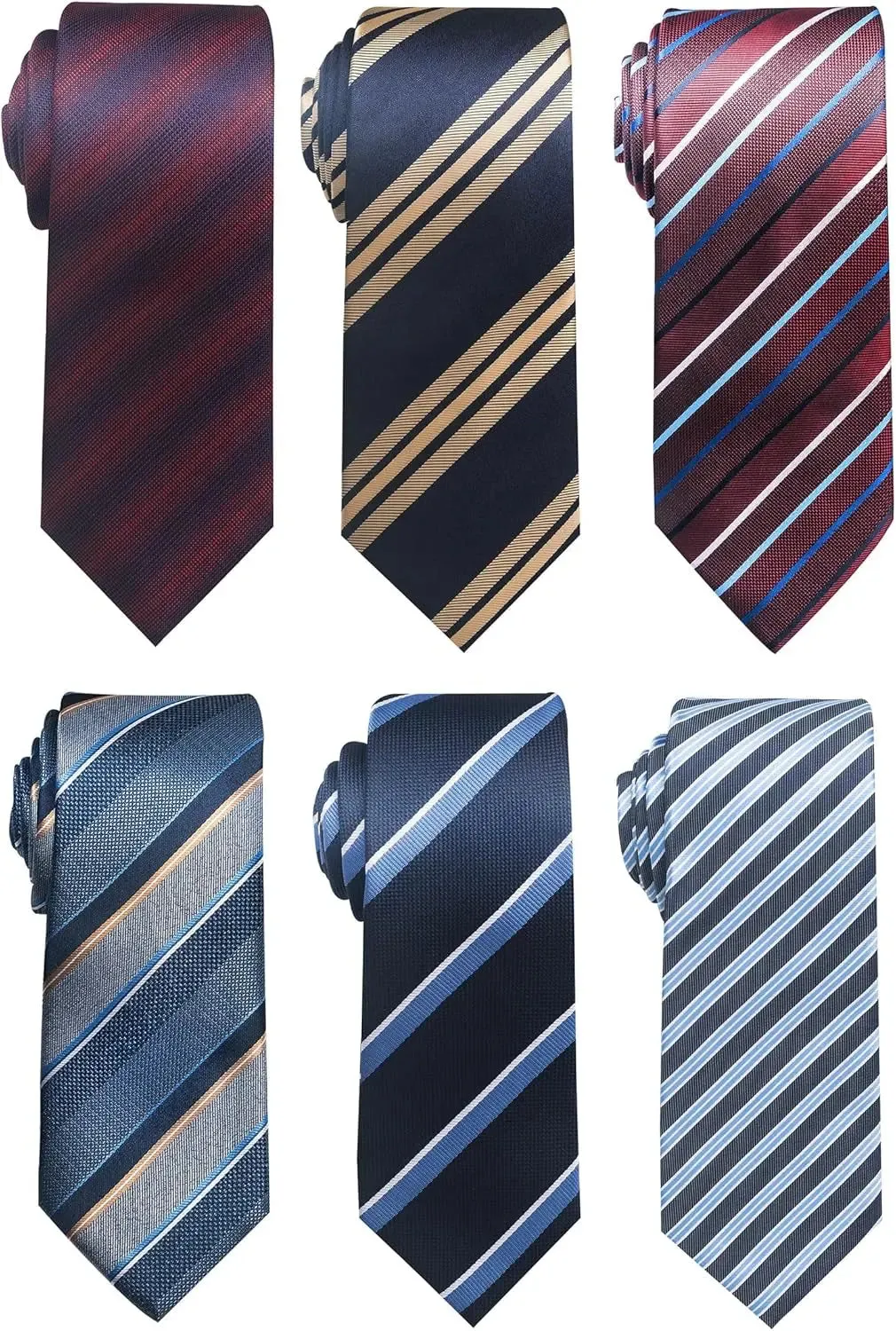 Elegant Woven Jacquard Necktie Set for Men - 6 PCS