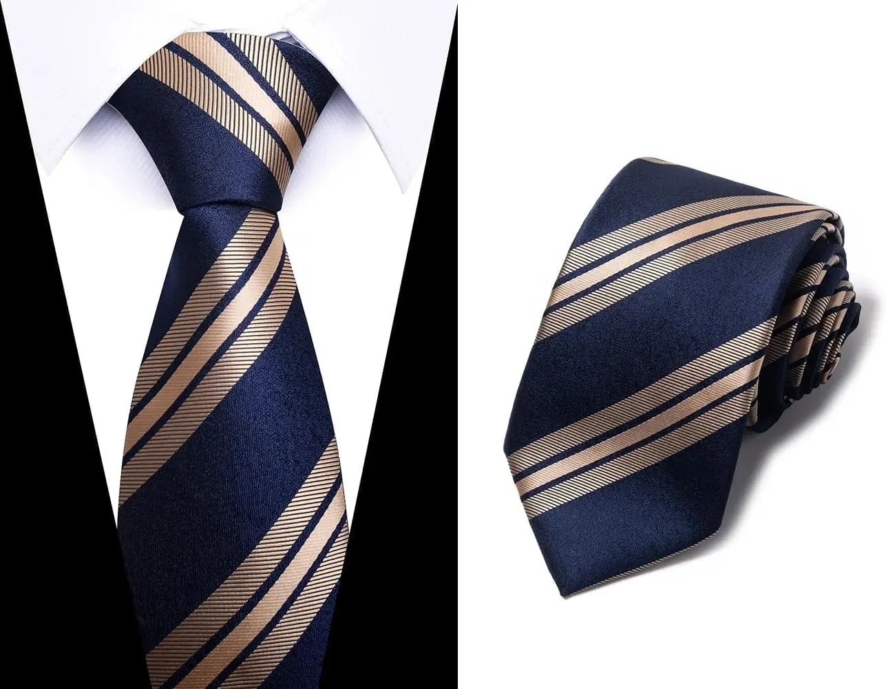 Elegant Woven Jacquard Necktie Set for Men - 6 PCS