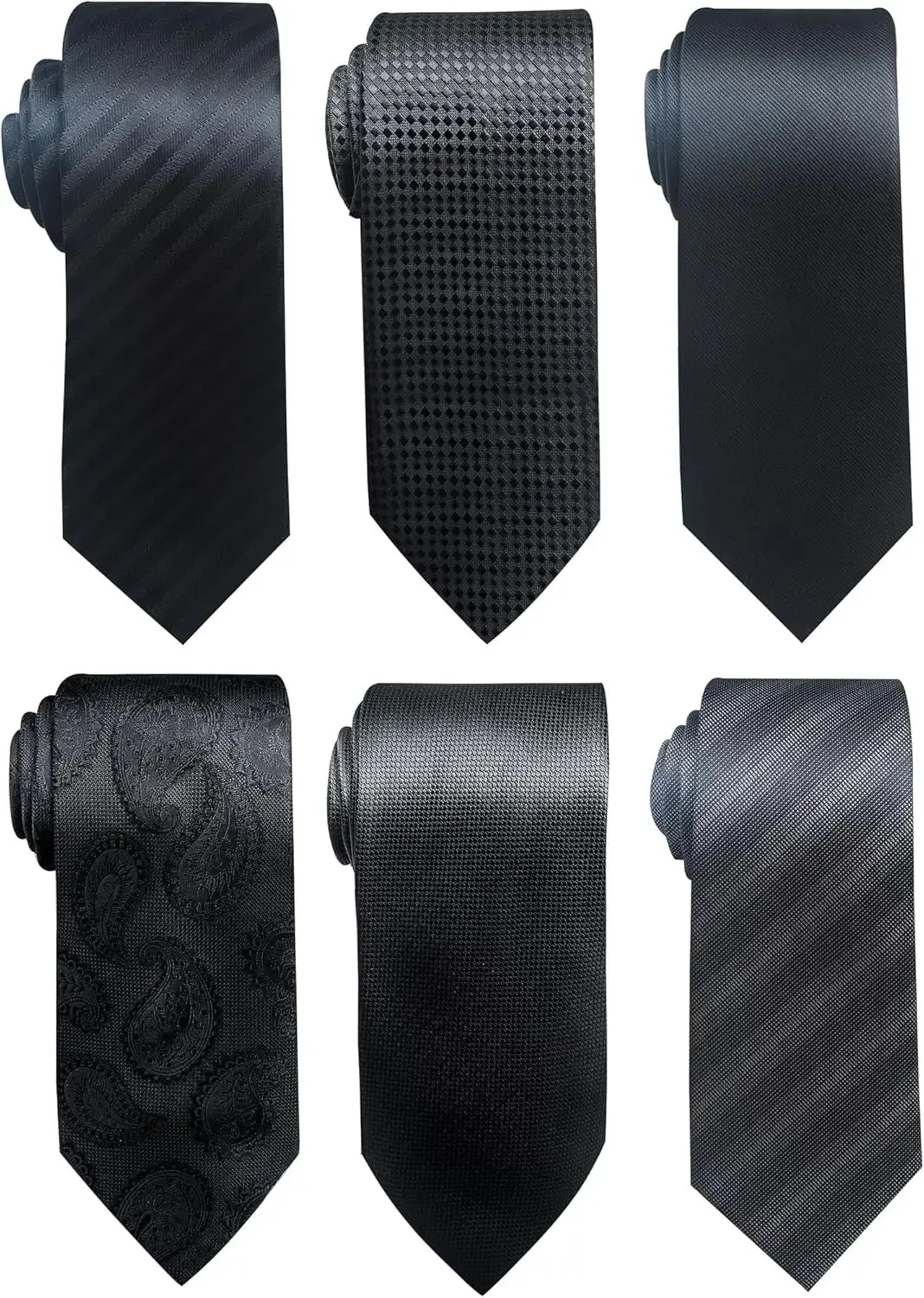 Elegant Woven Jacquard Necktie Set for Men - 6 PCS