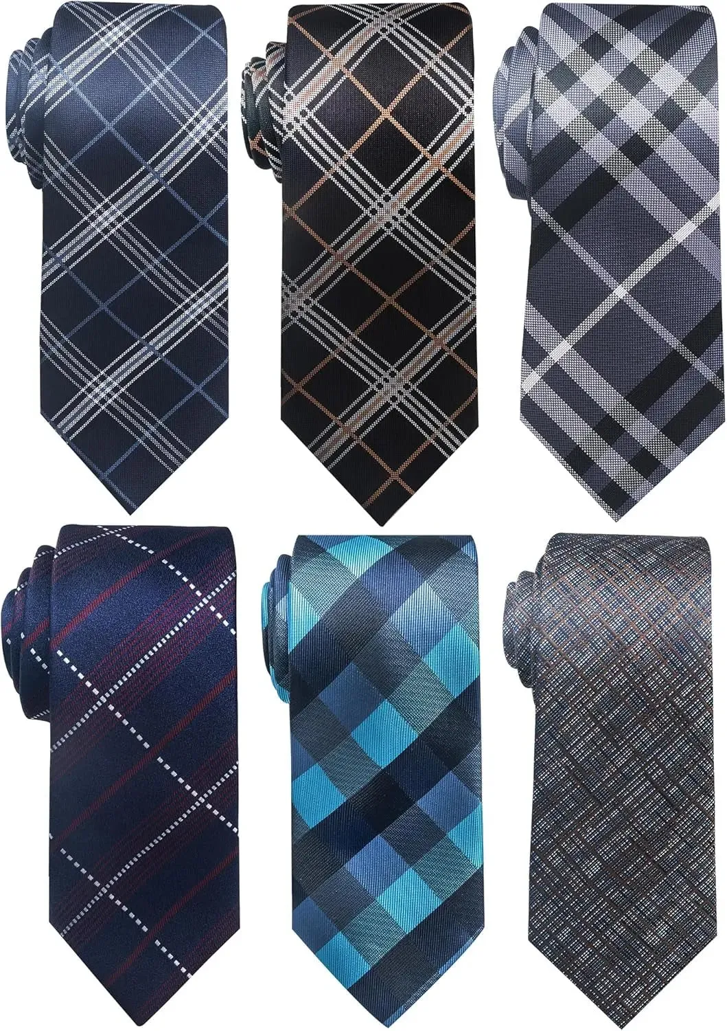 Elegant Woven Jacquard Necktie Set for Men - 6 PCS