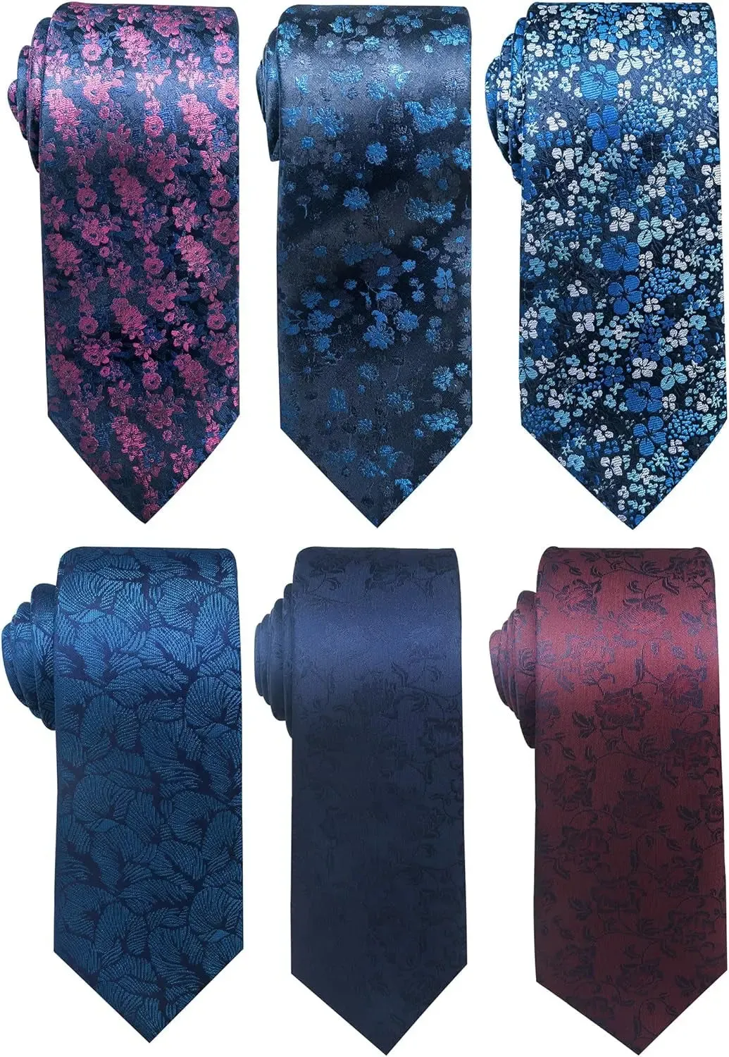 Elegant Woven Jacquard Necktie Set for Men - 6 PCS
