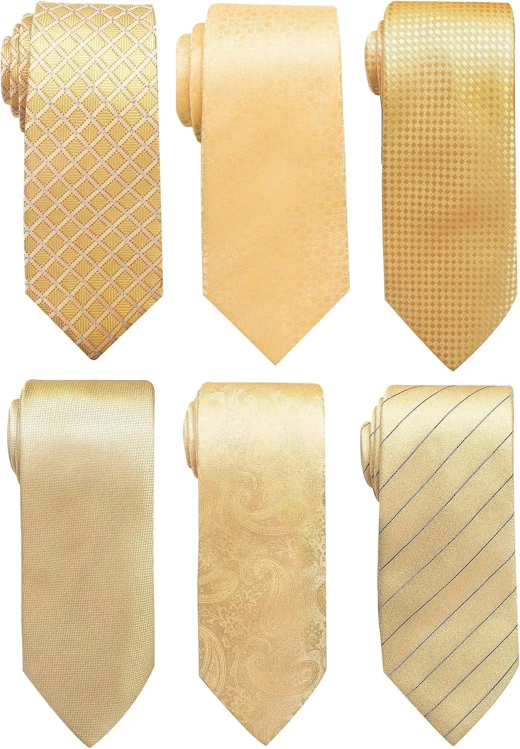 Elegant Woven Jacquard Necktie Set for Men - 6 PCS