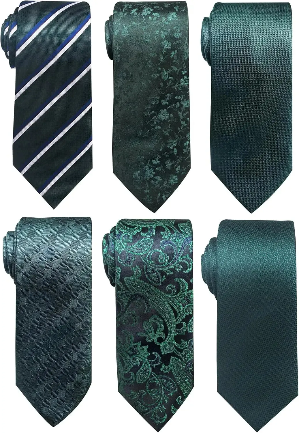 Elegant Woven Jacquard Necktie Set for Men - 6 PCS