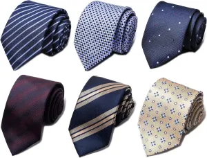 Elegant Woven Jacquard Necktie Set for Men - 6 PCS