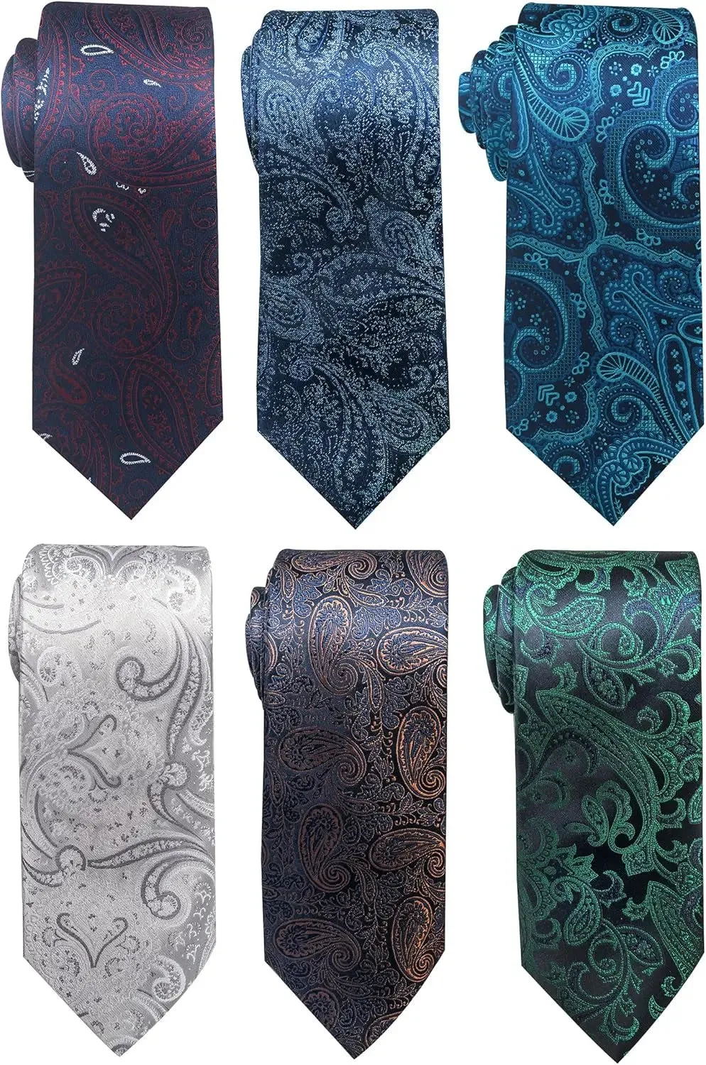 Elegant Woven Jacquard Necktie Set for Men - 6 PCS