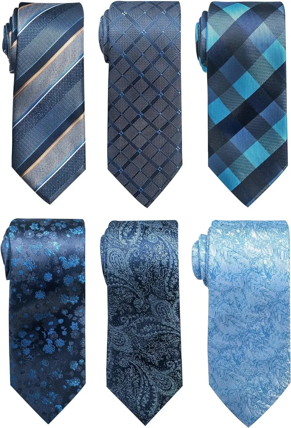 Elegant Woven Jacquard Necktie Set for Men - 6 PCS