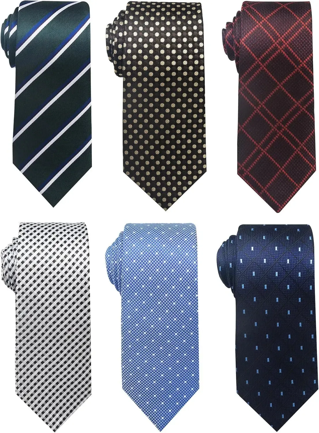 Elegant Woven Jacquard Necktie Set for Men - 6 PCS