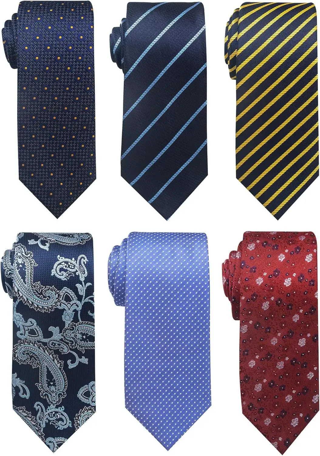 Elegant Woven Jacquard Necktie Set for Men - 6 PCS