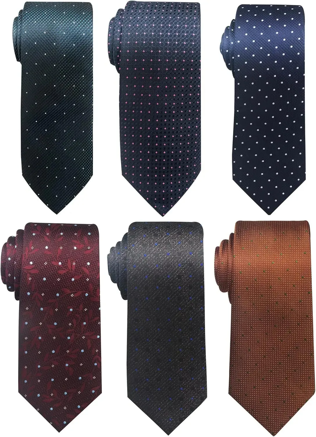 Elegant Woven Jacquard Necktie Set for Men - 6 PCS