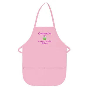 Embroidered Personalized Sweet Little Baker with Name Kids Apron