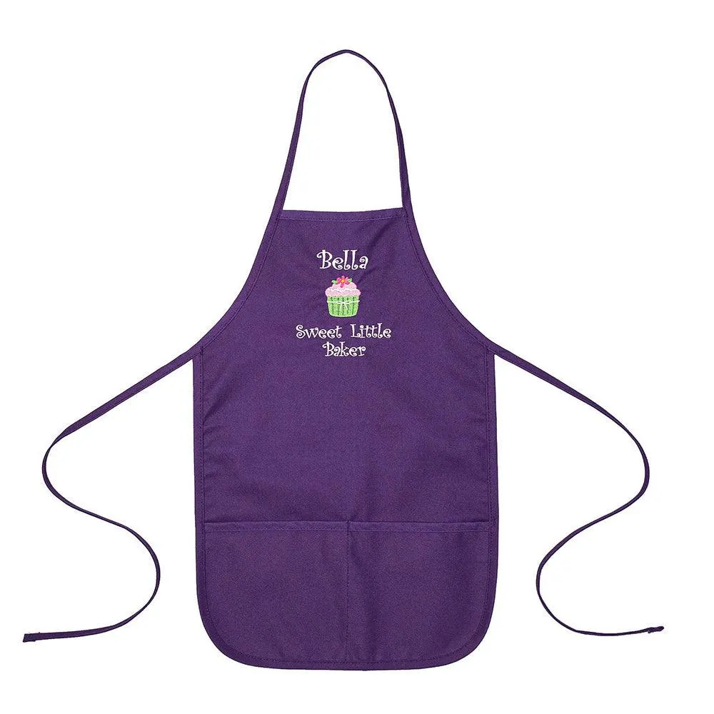 Embroidered Personalized Sweet Little Baker with Name Kids Apron