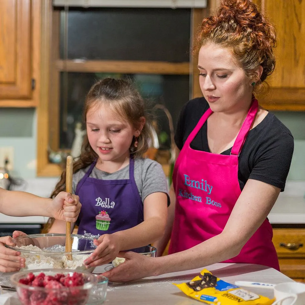 Embroidered Personalized Sweet Little Baker with Name Kids Apron