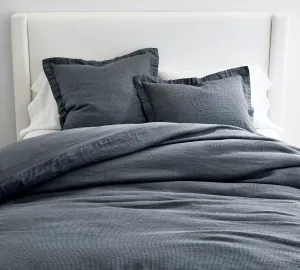 European Flax Linen Waffle Duvet Cover Queen