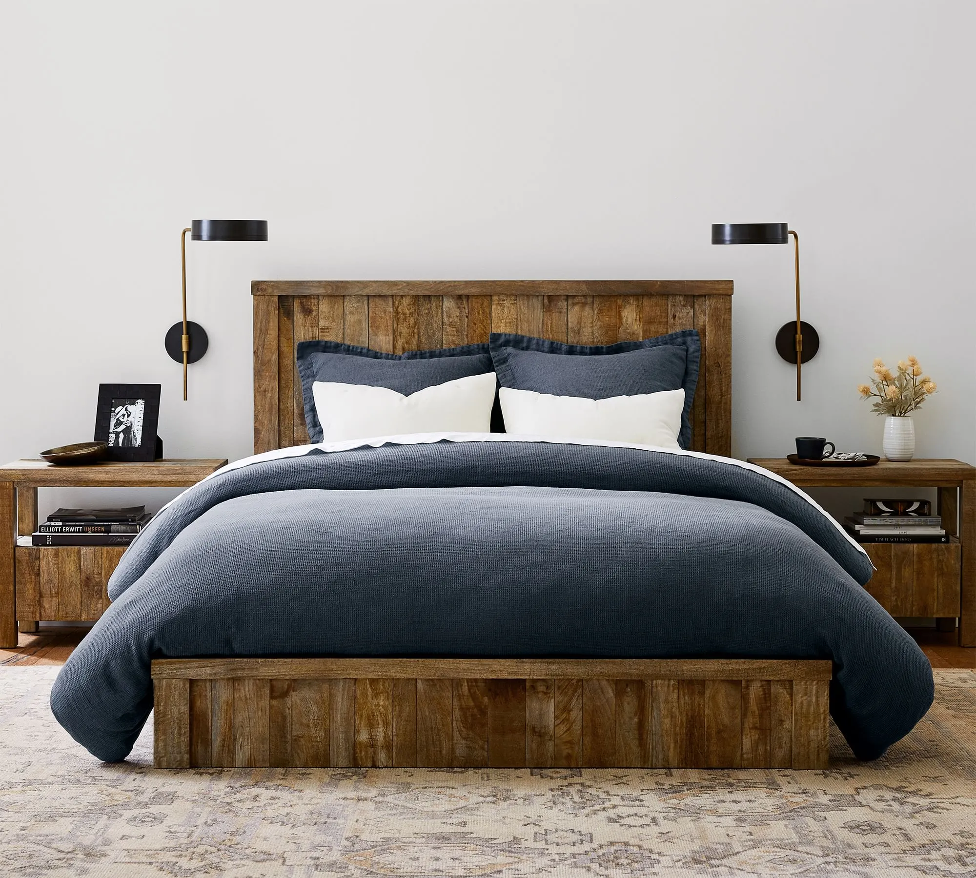 European Flax Linen Waffle Duvet Cover Queen