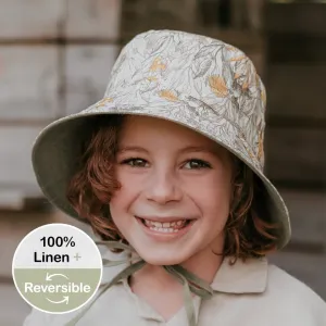 'Explorer' Kids Reversible Classic Bucket Hat - Mallee / Moss