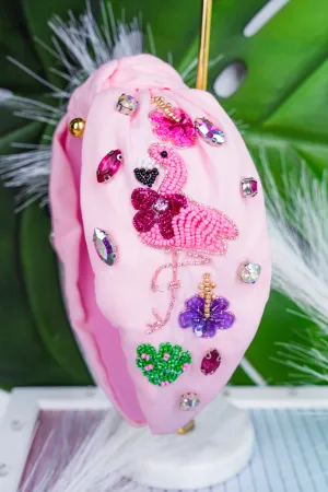 Fancy Flamingo Pink Knotted Headband