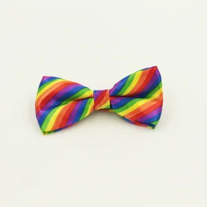 Fashion Colorful Rainbow Striped Bowties For Groom Men Women Wedding Party Leisure Gravatas Cravat Bowtie Tuxedo Bow Ties