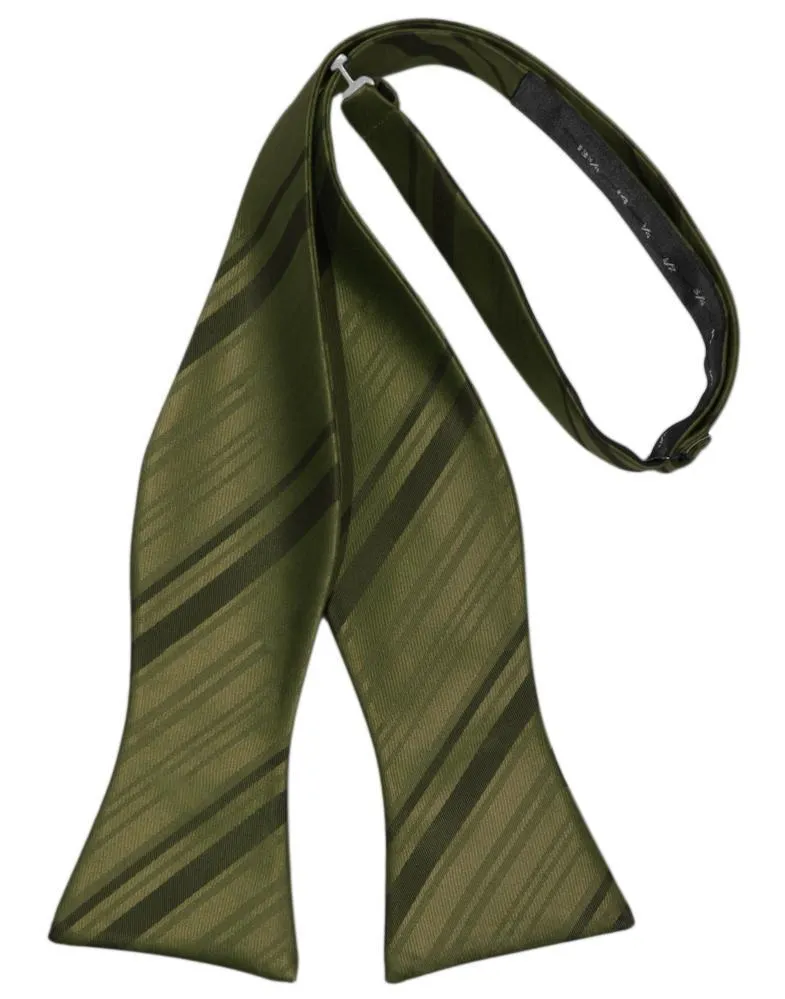 Fern Striped Satin Bow Tie