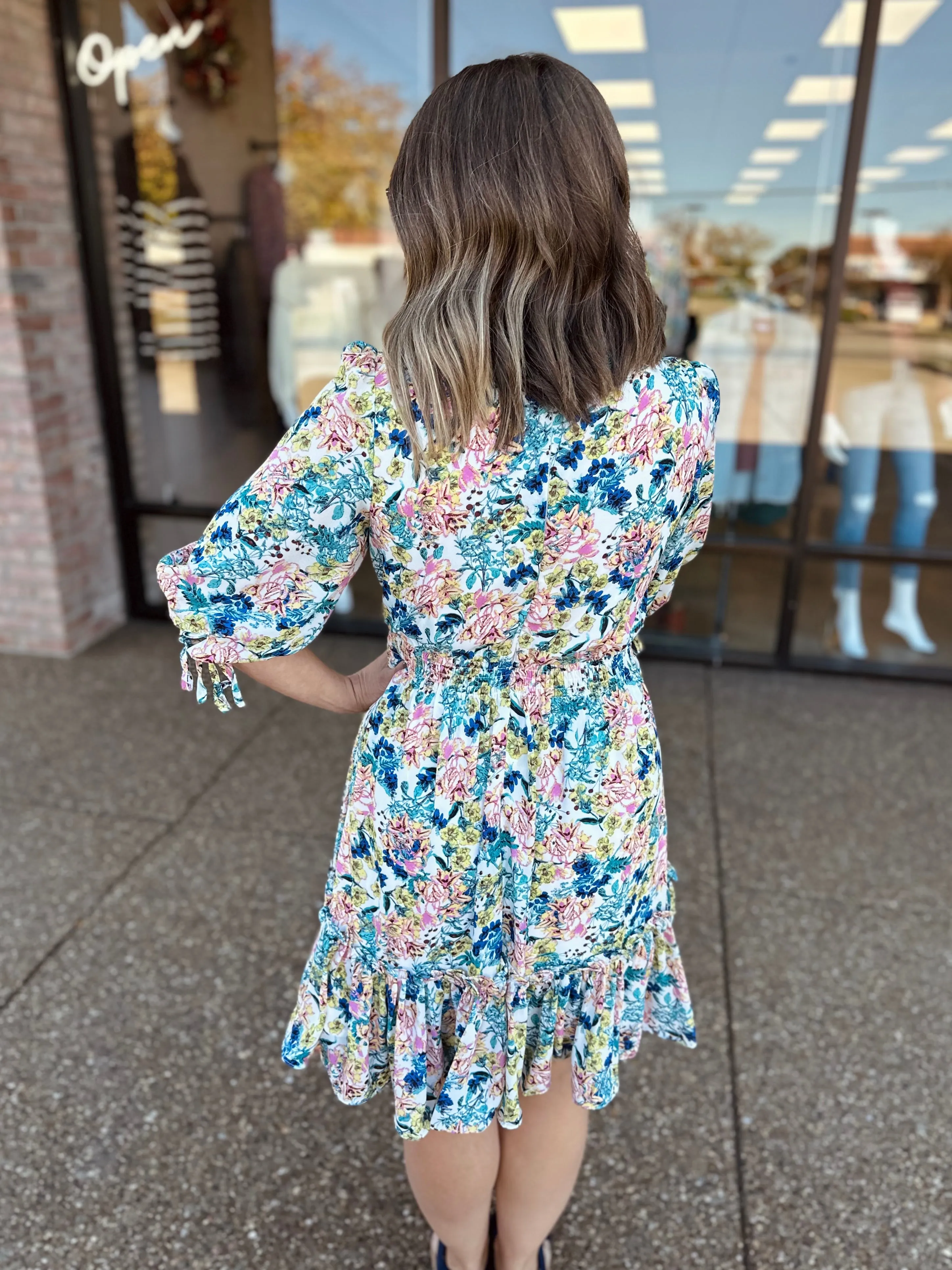 Floral Ruffled Mini Dress