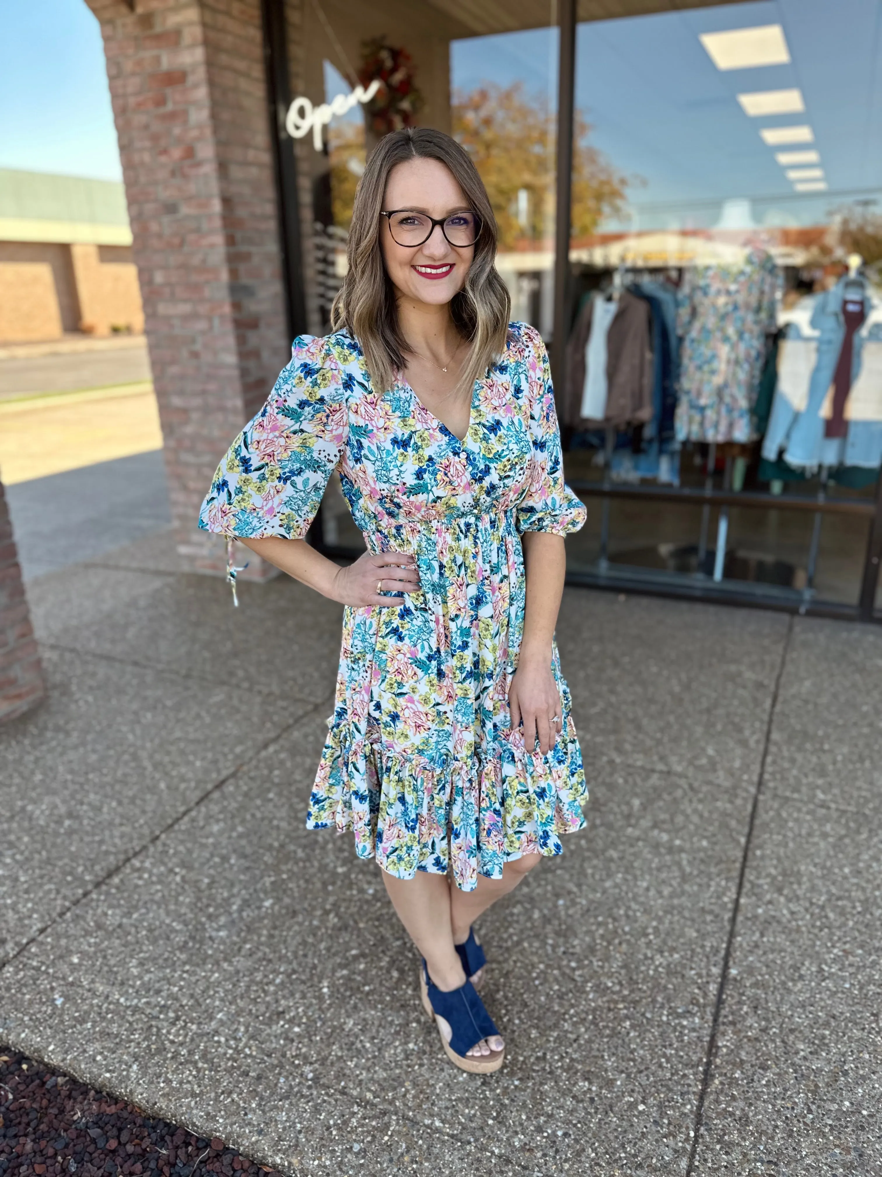 Floral Ruffled Mini Dress