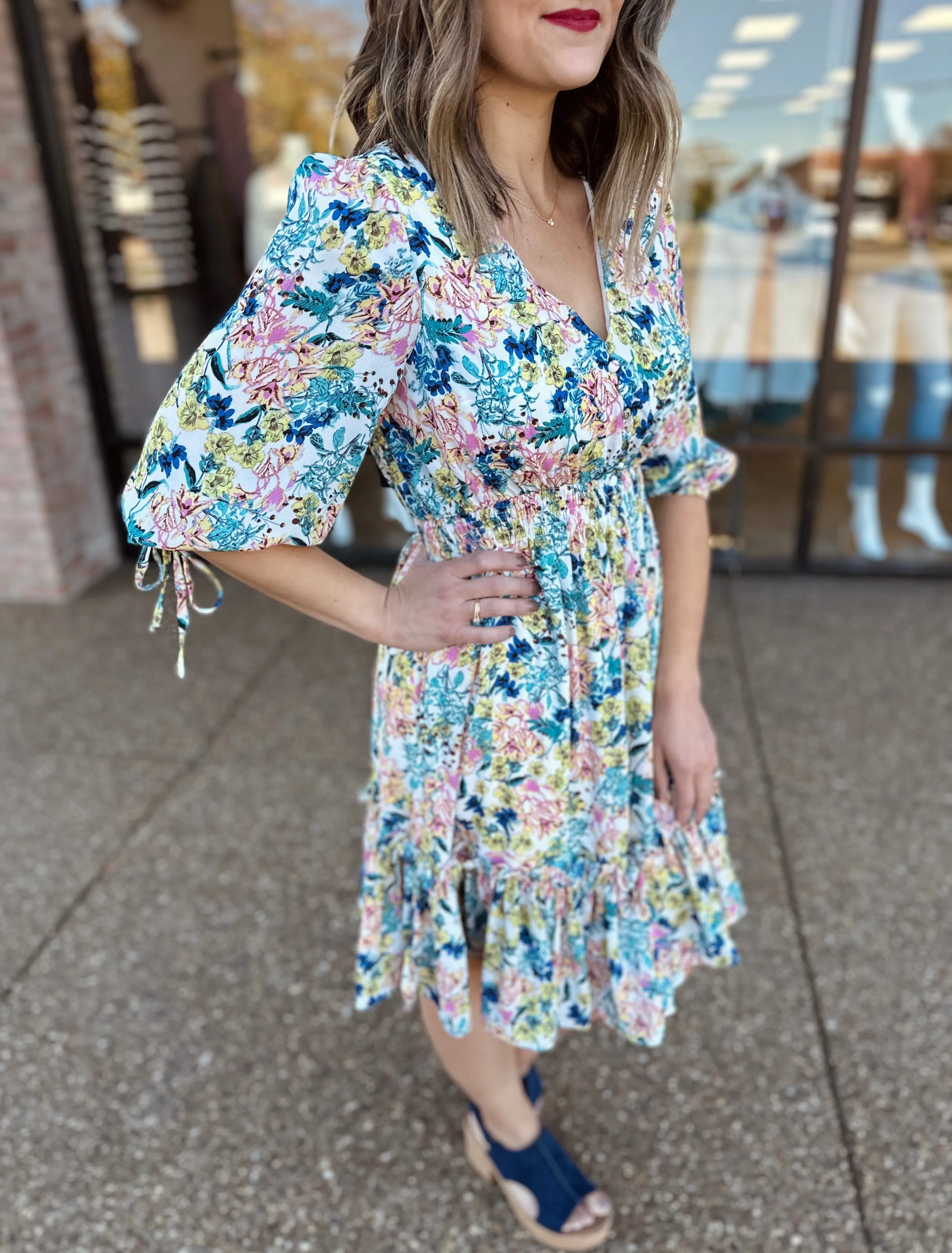 Floral Ruffled Mini Dress
