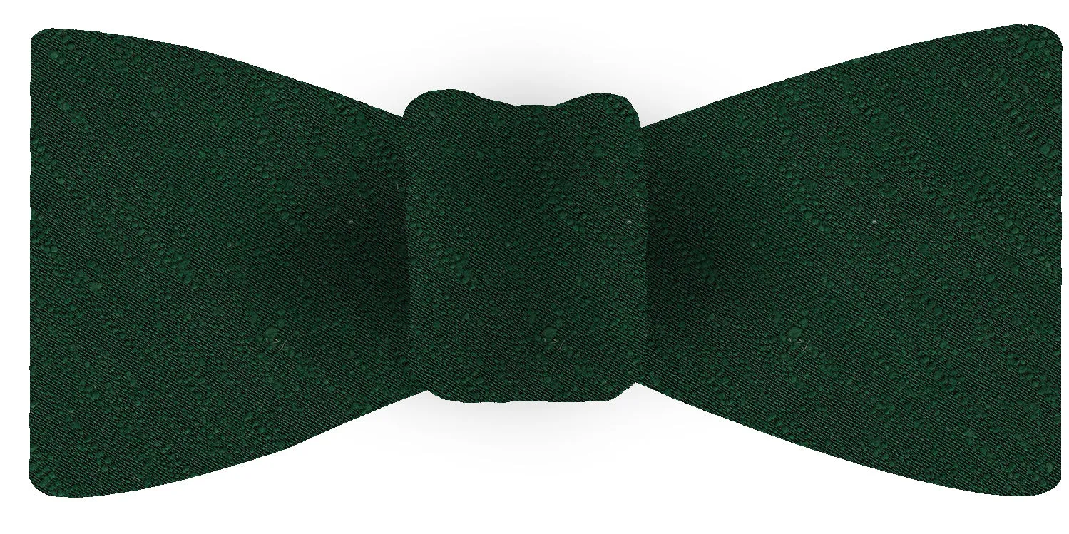 Forest Green Shantung Solid Silk Bow Tie #SHSOBT-5