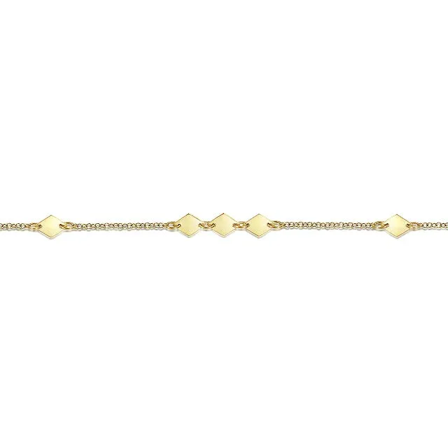 Gabriel & Co. Diamond Shaped Stations Anklet