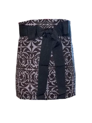 garden gate licorice black printed cloth cocktail aprons