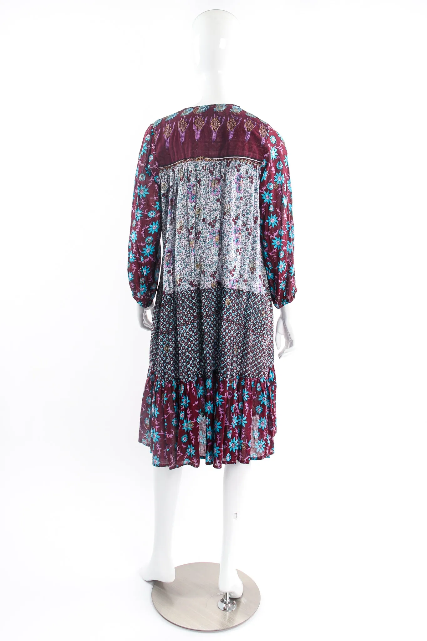 Gauze Gathered Yoke Peasant Dress