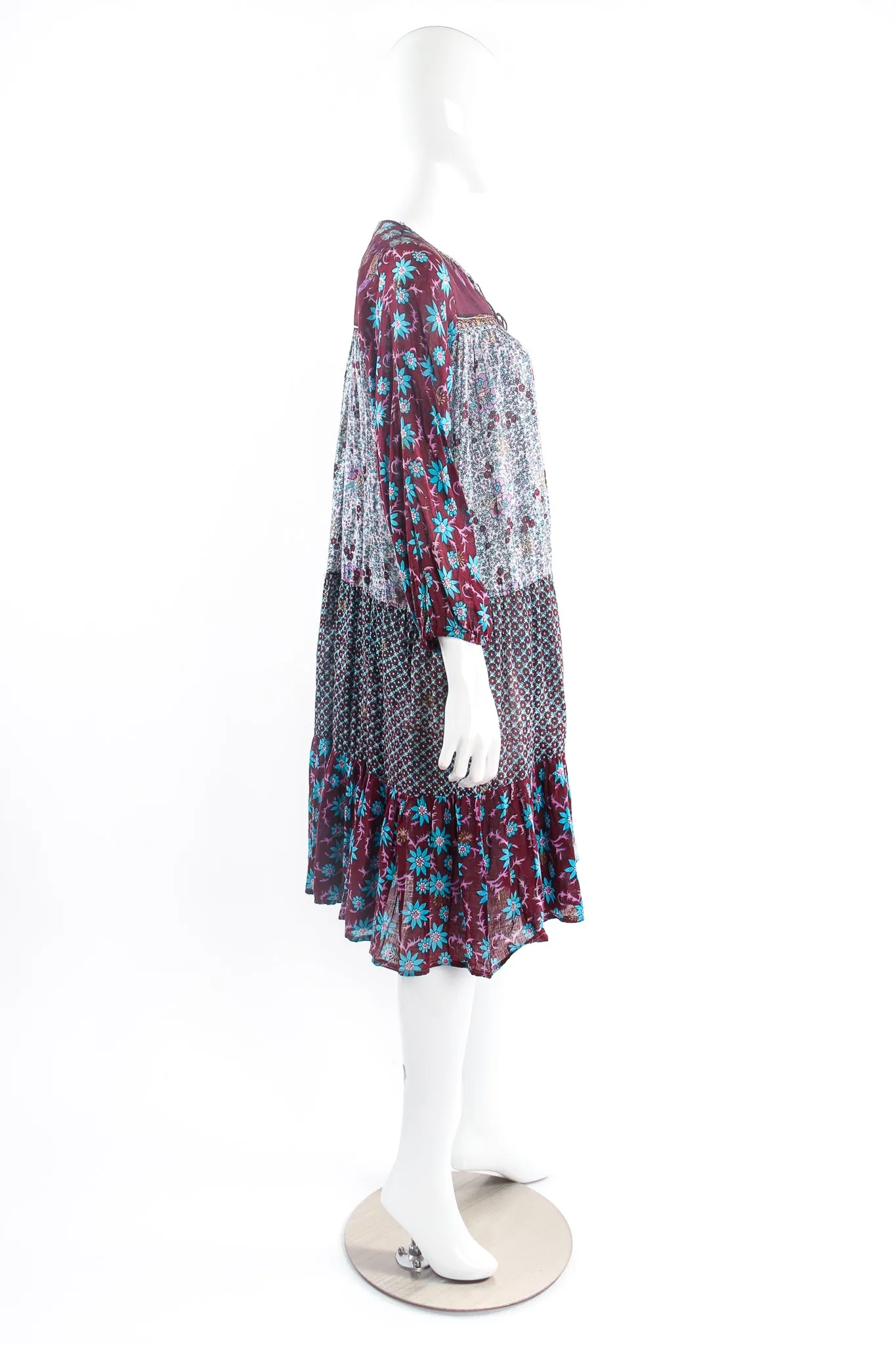 Gauze Gathered Yoke Peasant Dress