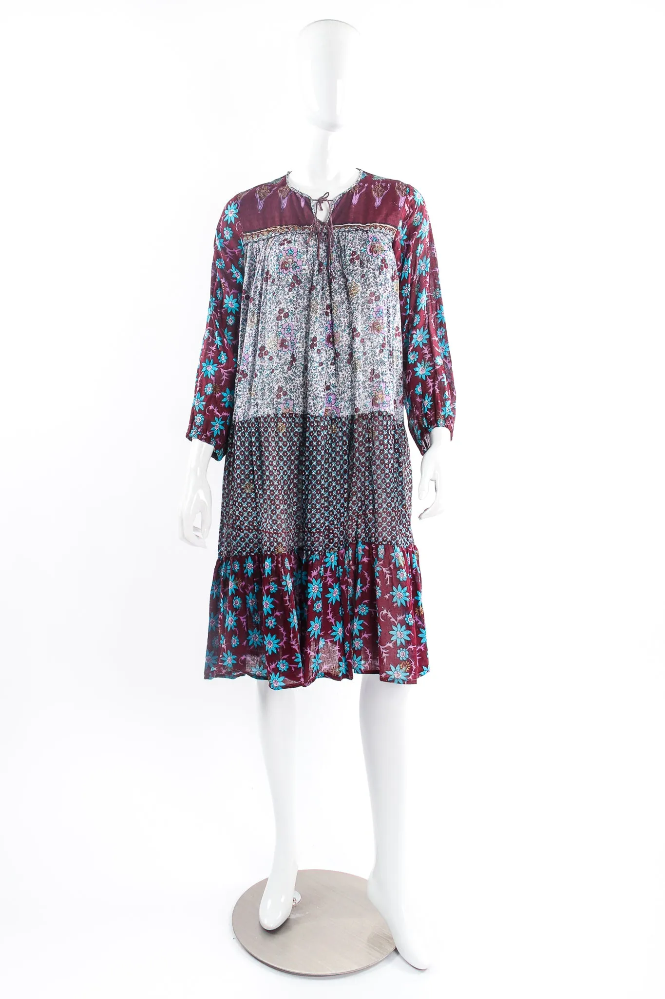 Gauze Gathered Yoke Peasant Dress