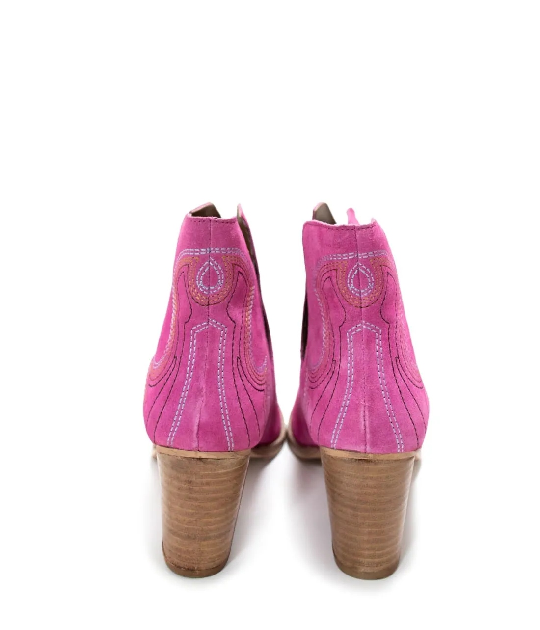 Genuine Suede Journee Ankle Boots in Magenta