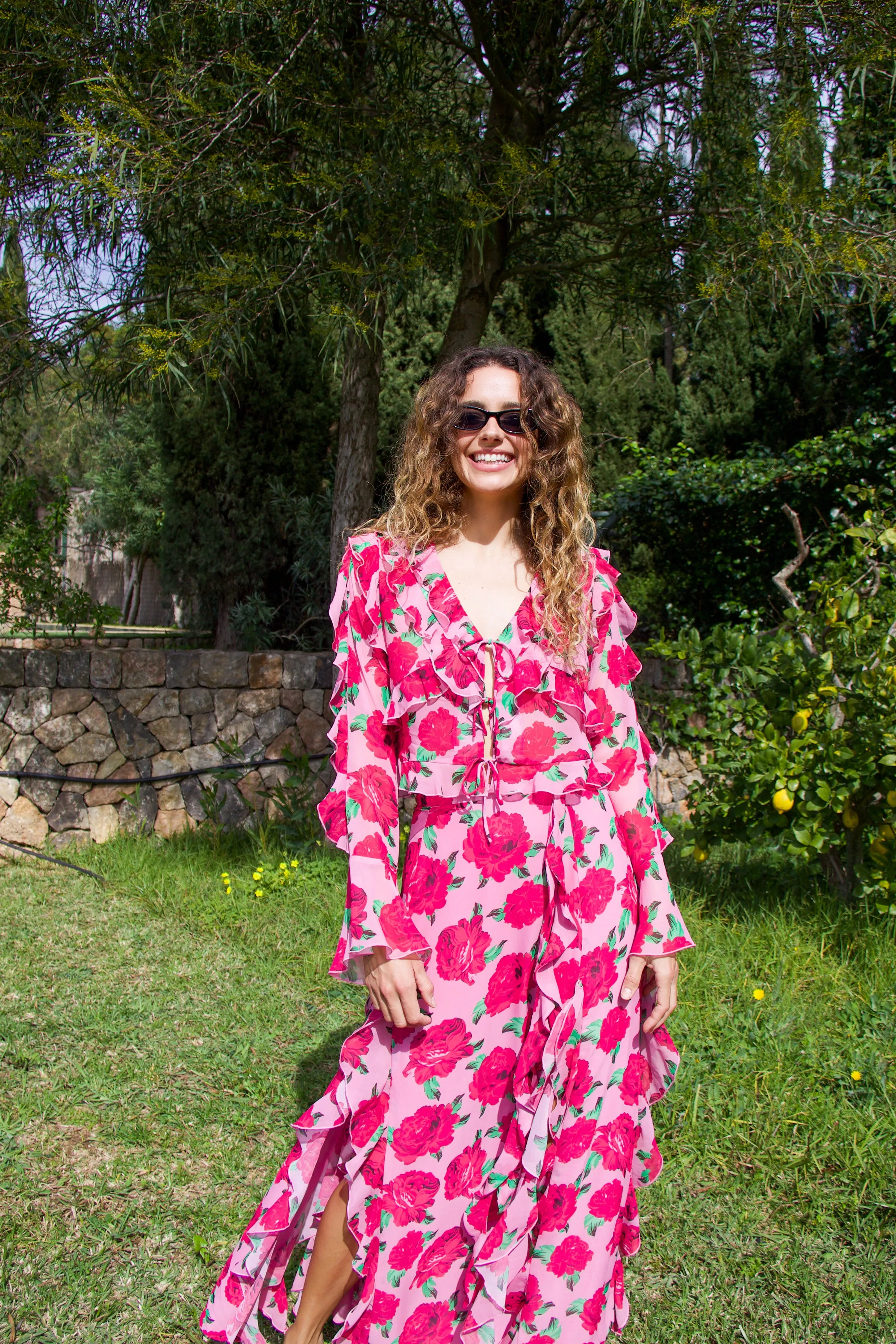 Georgia Blouse - Pink Rosette