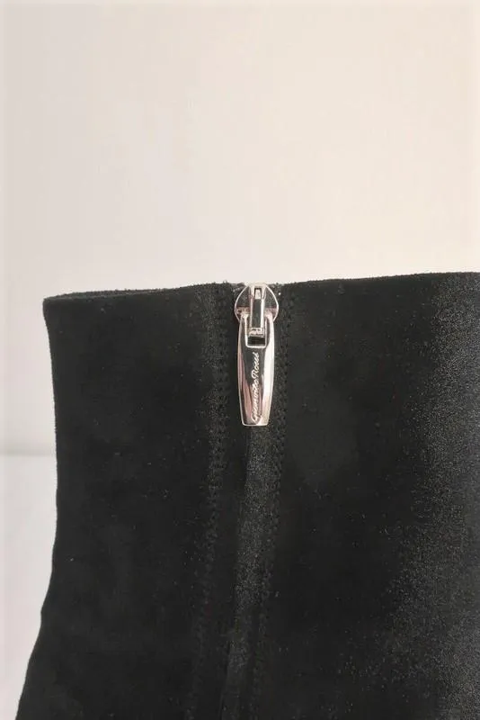 Gianvito Rossi Piper 85 Ankle Boots Black Iridescent Suede Booties Size 36.5