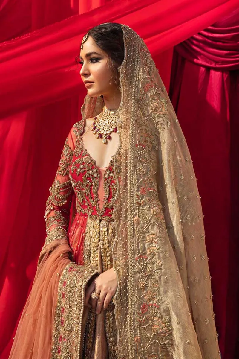 Golden Indian Wedding Dress for Bridal Wear #BN1120
